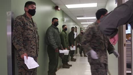 Us-Marines-Receive-Shots-Of-The-Covid-19-Pandemic-Vaccines-From-Medical-Corp-Camp-Pendleton,-California