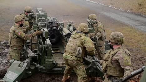 Us-Army-2Nd-Calvary-Regiment-Soldiers-Conduct-A-Direct,-Live-Fire-Artillery-Exercise-With-M777-Howitzers,-Germany