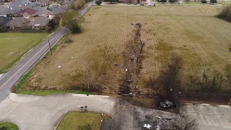 Aerial-Drone-Footage-And-Ground-Footage,-Pa-31T-Airplane-Crash-Site-And-Wreckage-Debris-Examination-By-Ntsb,-La