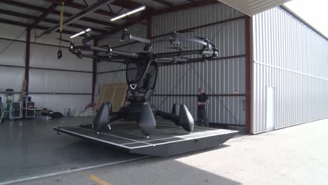 The-Hexa-“Flying-Car”-Multi-Rotary-Machine-Lift-Aircraft,-Inc,-A-Test-Flight-At-Springfield-Beckley-Airport,-Oh