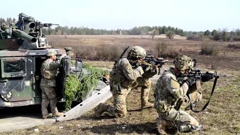 Us-Army-Calvary-Regiment,-173-Airborne-Brigade-Soldiers’-Live-Fire-Exercise-At-Grafenwoehr-Training-Area,-Germany
