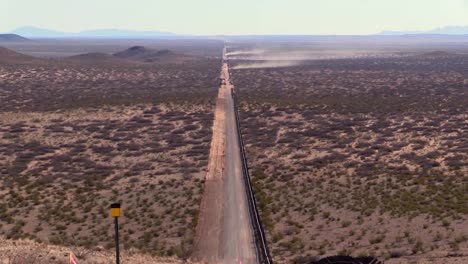 Border-Wall-In-The-Empty-Desert-In-The-El-Paso-1-Project-Span-Near-Deming,-New-Mexico