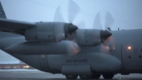 179Th-Air-Expeditionary-Force-C-130H-Hercules-Airplanes-And-Soldiers-Deploy-To-The-Middle-East,-Mansfield,-Ohio