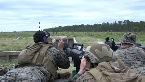 Us-Marines-Military-Live-Fire-Training-Exercise-M3E1-Anti-Armor,-Anti-Personnel-Weapon-System,-Camp-Lejeune-Va