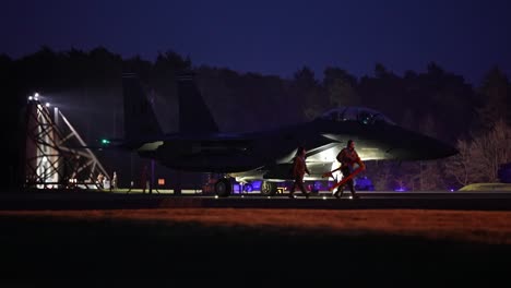Dramatic-Footage,-48Th-Fighter-Wing-Military-Training-Night-Operations,-Royal-Air-Force-Lakenhealth,-England