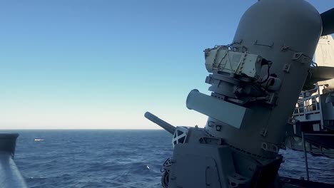 Close-In-Weapons-System-(Ciws)-Fires-Computer-Guided-Guns,-Live-Fire-Military-Training-Exercise,-Nimitz-Class-Nuclear-Aircraft-Carrier-Uss-Carl-Vinson