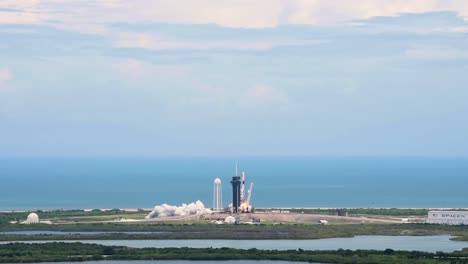 Spacex-Falcon-Rocket-Carrying-Nasa’S-Crs-22-Scientific-Research-Payload-Countdown,-Blast-Off-And-Launch-From-The-Kennedy-Space-Center,-Florida