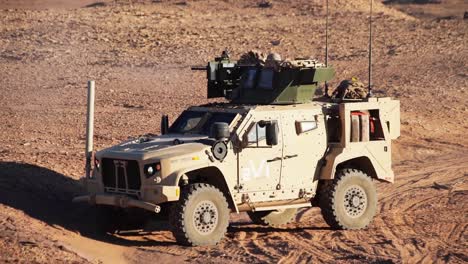 Marines-Fire-Machine-Guns-And-Tow-Missiles-From-Light-Tactical-Vehicles,-Himars-Desert-Combat-Rehearsal,-Tabuk,-Saudi-Arabia
