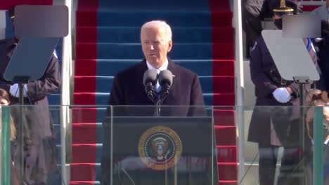 El-Presidente-Joe-Biden-Habla-A-Una-Nación-Dividida-Sobre-La-Democracia-Durante-Su-Ceremonia-De-Toma-De-Posesión,-Washington-Dc