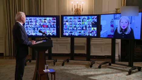 Präsident-Joe-Biden-Begrüßt-Während-Einer-Virtuellen-High-Tech-Zeremonie-Politische-Ernennungen-Des-Weißen-Hauses-In-Seiner-Regierung