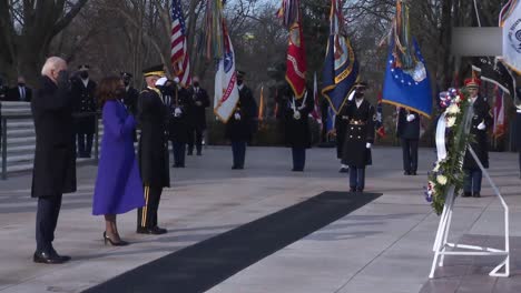 President-Biden,-Vice-President-Harris,-First-Lady-Jill-Biden,-Doug-Emhoff-Review-Troops-Marching-At-Inauguration