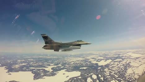 Cockpitaufnahmen,-Colorado-Air-National-Guard-F-16-Kampffalken,-Neufundland,-Kanada,-Übung-Amalgam-Dart