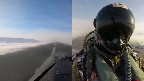 Split-Screen,-Cockpit-Footage,-Colorado-Air-National-Guard-F-16-Fighting-Falcons,-Exercise-Amalgam-Dart