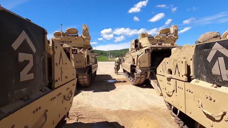 Us-Army-Bradley-Fighting-Vehicles-And-Tanks-Arrive-In-Croatia-For-A-Nato-Allies-Military-Training-Exercise,-Zagreb