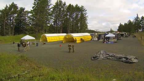 Time-Lapse-Of-Oregon-National-Guard-Setup-For-Their-Exeval-Inspection,-Measuring-Their-Disaster-Response-Capabilities