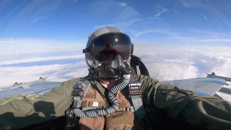 Cockpit-View-Of-A-Reporter-In-The-Jump-Seat-Of-A-Jet-Fighter-Plane-During-Red-Flag-Alaska-Training-Exercise,-Eielson-Afb