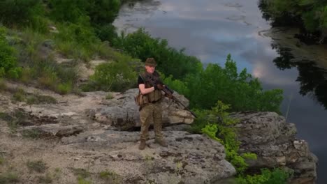 Ukrainian-Soldier-Goes-On-Patrol-On-The-Front-Lines-Of-Ukraine-In-Donbas-During-The-War-Against-Russia