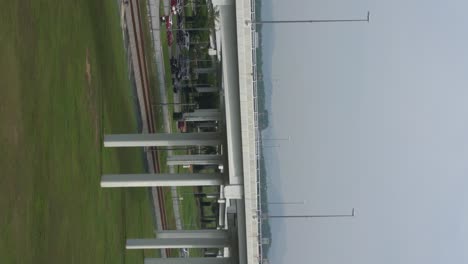 Vertical-video:-elevated-highway-near-Kuala-Lumpur-International-Airport