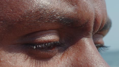 Stirn,-Augen-Und-Nase-Eines-Schwarzen-Mannes-In-Nahaufnahme