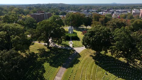 Aerial-pullback-reveals-National-Cemetery-of-US-military-veterans