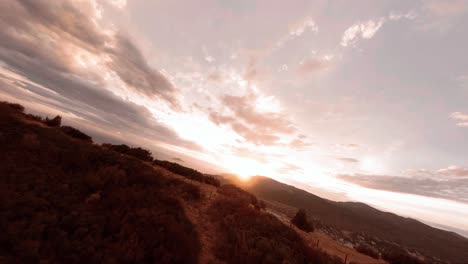 FPV-Aerial-over-the-cliffs-in-Cassis,-France-during-sunset