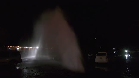 Water-spraying-up-in-air-after-pipe-burst