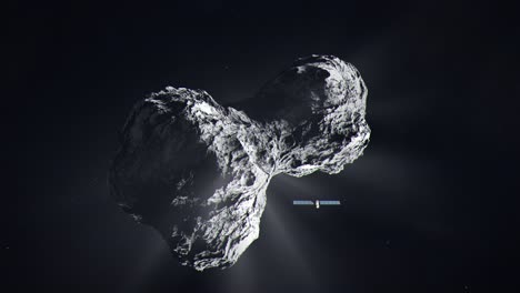 Wide-Shot-of-Comet-67P-as-the-Rosetta-Spacecraft-Approaches