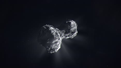 Einspielung-Des-Kometen-67p,-Der-Durch-Den-Weltraum-Reist