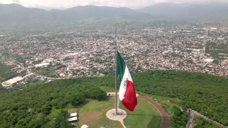 Giant-Mexican-flag-in-the-city-of-Iguala,-Guerrero,-Mexico