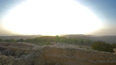 Die-Antiken-Ruinen-Des-Grabes-Von-Samuel-Bei-Sonnenuntergang,-Jerusalem,-Israel-#021grab-Von-Samuel,-Jerusalem,-Israel-#022