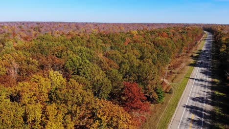 An-aerial-view-of-fall-foliage-in-Michigan