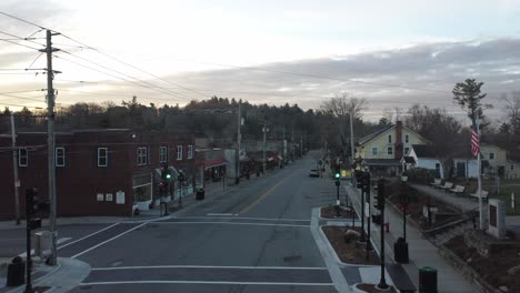 Downtown-Blowing-Rock-at-Sunrise-in-winter,-Blowing-rock-nc-near-Boone-nc