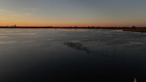 Sonnenuntergang-über-Dem-Nahe-Gelegenen-Sumpf-An-Der-Mobile-Bay-In-Alabama