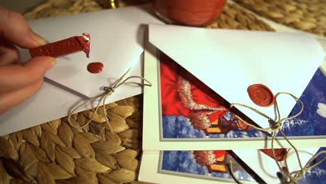 Making-wax-stamps-on-Christmas-cards