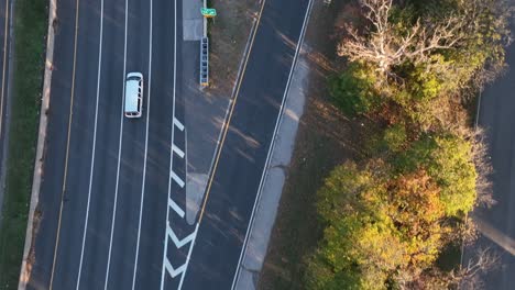 A-high-angle,-top-down-view-over-a-highway-in-slow-motion