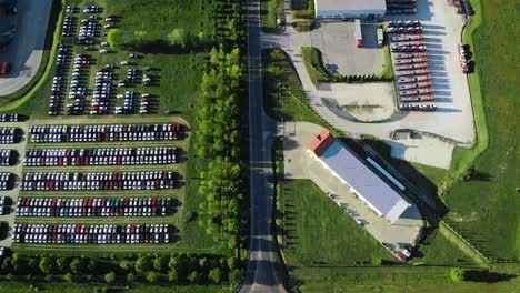 Industrial-district-with-car-factory-aerial-view