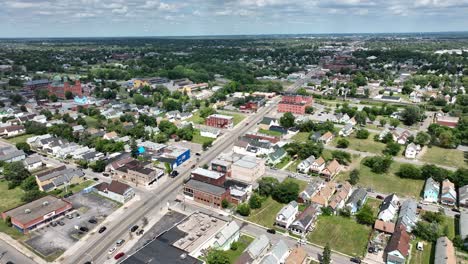 An-aerial-view-of-the-green-city-of-Buffalo,-New-York-of-a-beautiful-summer-day