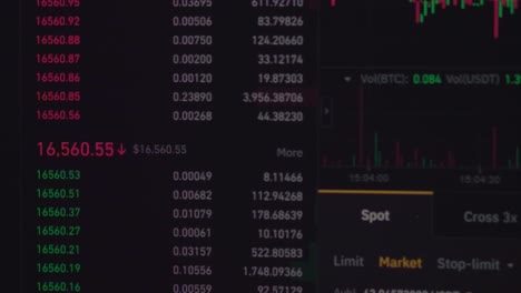 Bitcoin-price-order-book-in-real-time-on-cryptocurrency-exchange-with-red-and-green-indicators