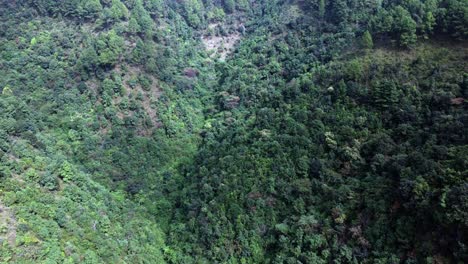 An-aerial-flight-over-the-forested-foothills-of-the-Himalaya-Mountains-in-Nepal