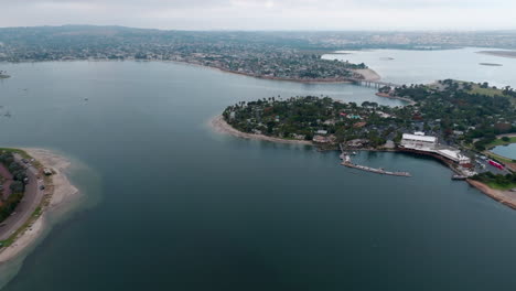 Drone-flying-above-the-Mission-Bay-in-San-Diego-in-the-afternoon