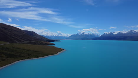 Drone-out-across-lake-looking-towards-Mt-Cook-4k