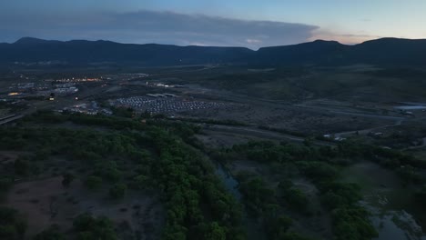 Aerial-Panorama-Of-Vast-Campsite-Ground-In-Sedona,-Arizona,-United-States