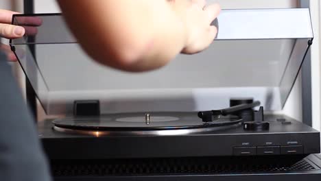 A-vinyl-playing-on-a-record-player