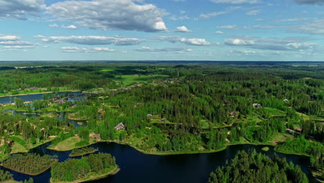 Drone-landscape-of-lakes-and-forests-in-nature