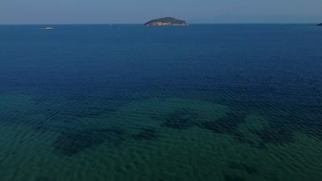 Aerial-establishing-of-small-Greek-island-on-Aegean-coast