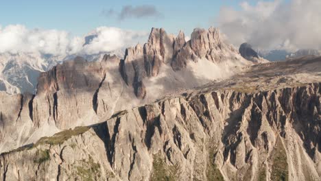Picturesque-Italian-Alps---drone-view-of-Croda-da-Lago,-Dolomites