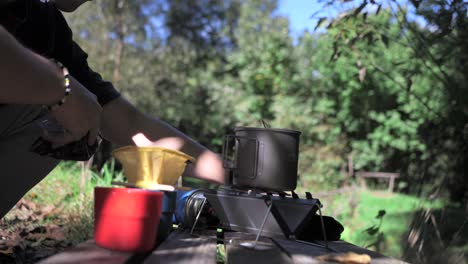 cooking-stove-in-the-Nature,-Outdoor,-Camping