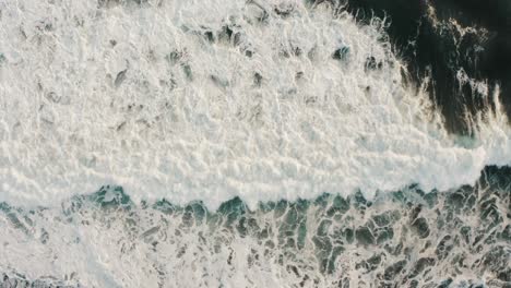 Aerial-View-Of-Foamy-White-Waves-Crashing-On-The-Monterrico-Beach-In-Santa-Rosa,-Guatemala