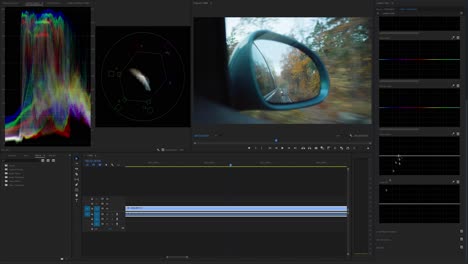 Video-editing.-Color-grading-process.-Timelapse