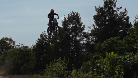 Slow-motion-Dirt-Bike-Rider-gains-air-time
